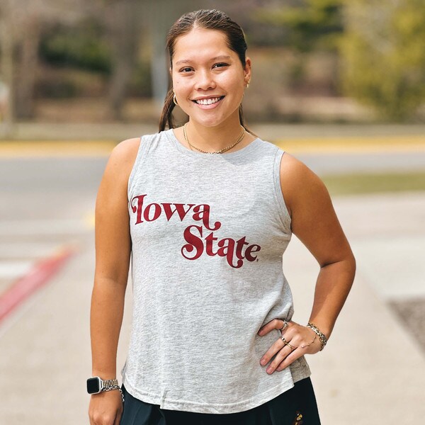 Chicka-d Women's Iowa State Gray Swing Tank Top